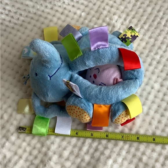 TaGgiEs Plush Blue Elephant Rattle Stuffed Animal Crinkle Baby Toy - Picture 9 of 9
